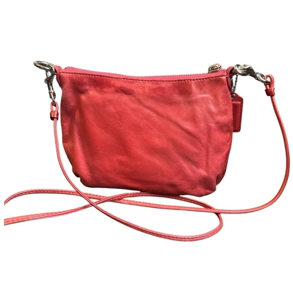 Pink Coach Poppy Leather Crossbody Mini Bag
